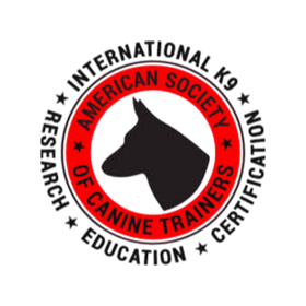 Logo of the International American Society of Canine Trainers on a white background