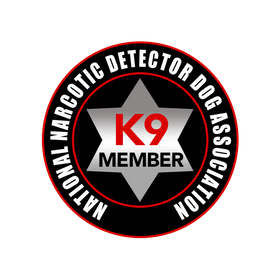Logo of the National Narcotic Detector Dog Association with 'K9 Member' text on a white background