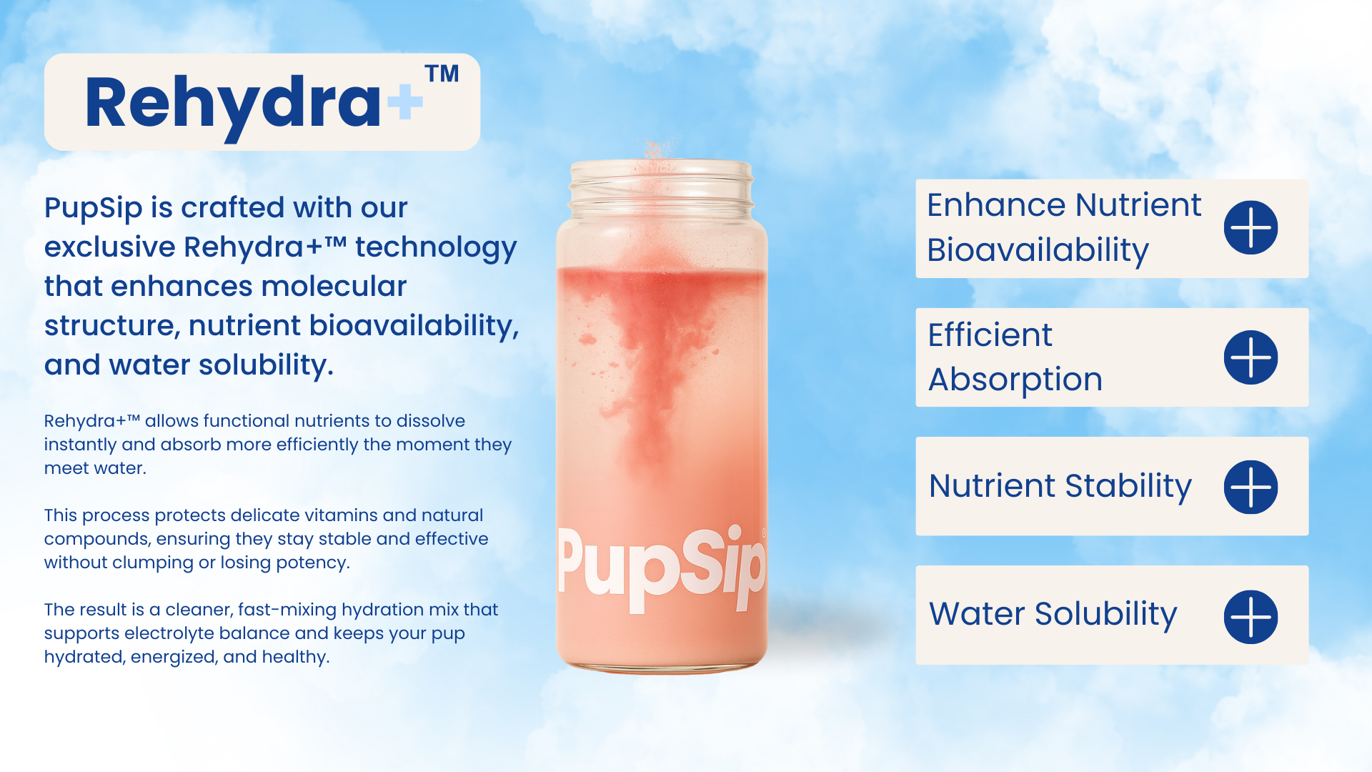 PupSip is crafted with our exclusive Rehydra+ technology 